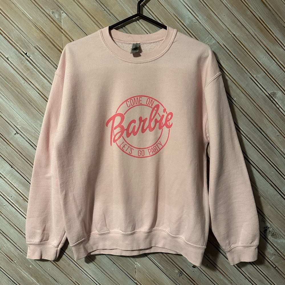 Barbie Girl World Light Pink Crew Neck Sweater Pullover Party